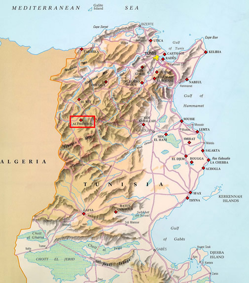 Mapa de Tunísia