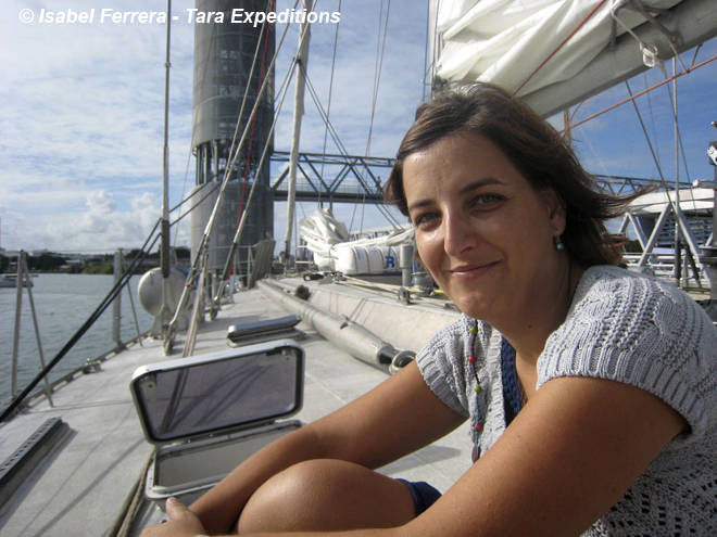 Isabel Ferrera a bord del Tara