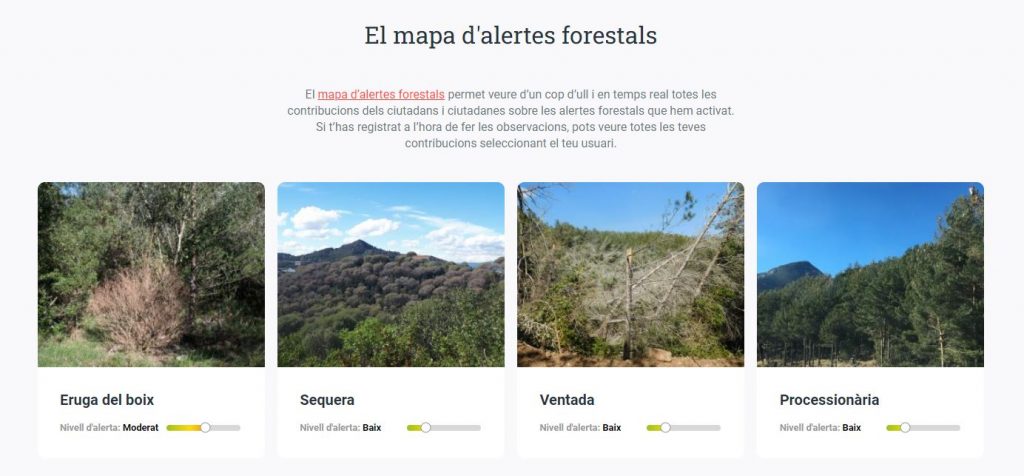 Imatge portada d'Alerta Forestal, fent clic a la imatge es podrà accedir a la pàgina web